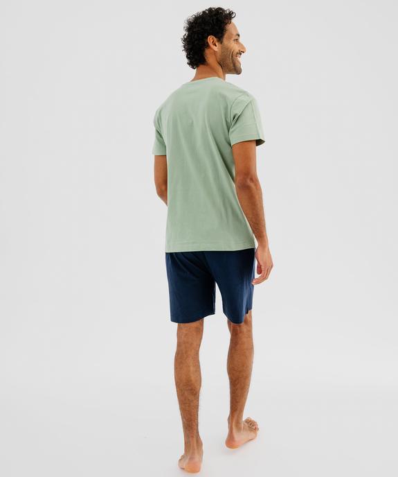 Pyjashort en coton mix&match homme vue3 - GEMO 4G HOMME - GEMO