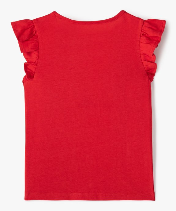Tee-shirt sans manches avec inscription pailletée fille vue3 - GEMO 4G FILLE - GEMO