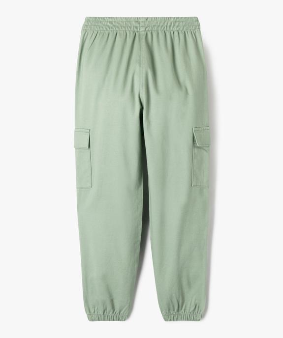 Pantalon cargo avec taille élastique fille vue3 - GEMO 4G FILLE - GEMO