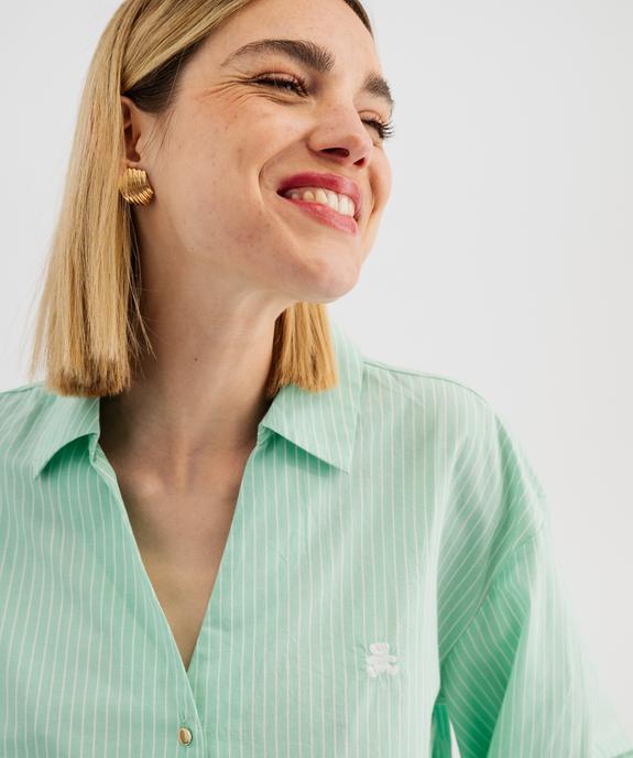 Chemise large manches longues rayée femme - LuluCastagnette vue2 - LULUCASTAGNETTE - GEMO