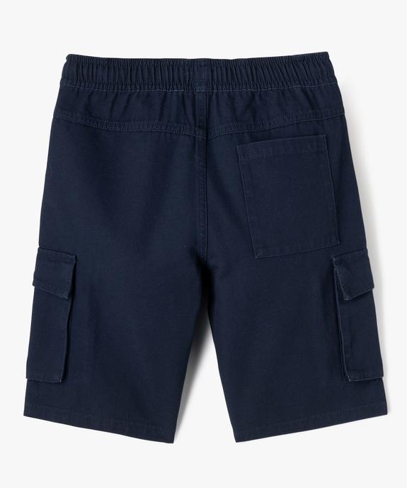 Bermuda cargo regular en coton avec taille ajustable garçon vue9 - GEMO (JUNIOR) - GEMO
