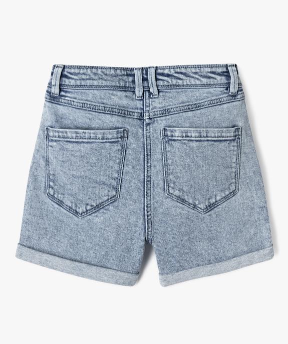 Short en jean taille haute coupe droite fille vue7 - GEMO (JUNIOR) - GEMO