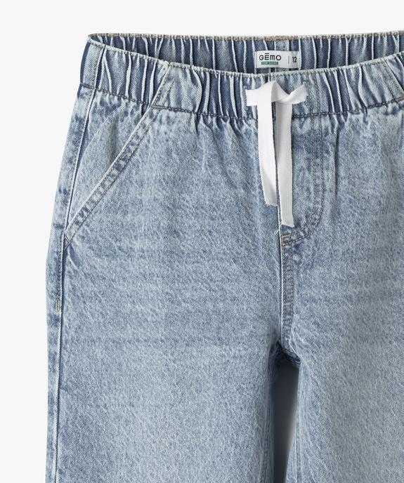 Jean loose avec ceinture élastique garçon vue2 - GEMO (JUNIOR) - GEMO