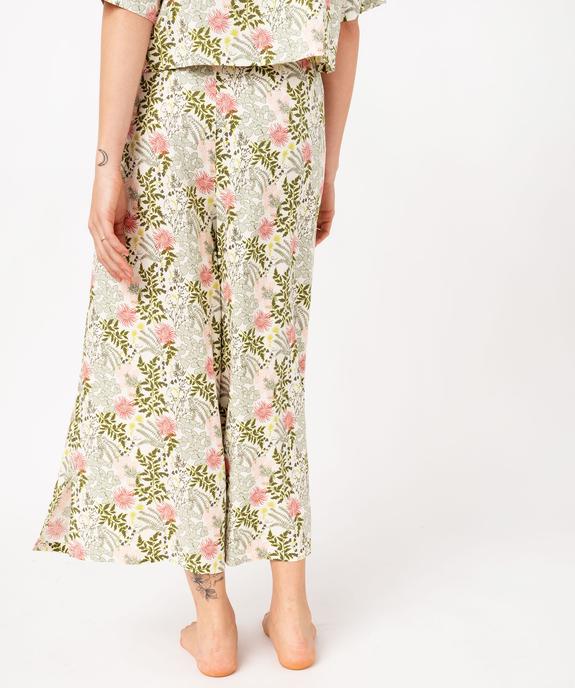 Pantalon de pyjama fluide imprimé femme vue3 - GEMO 4G FEMME - GEMO