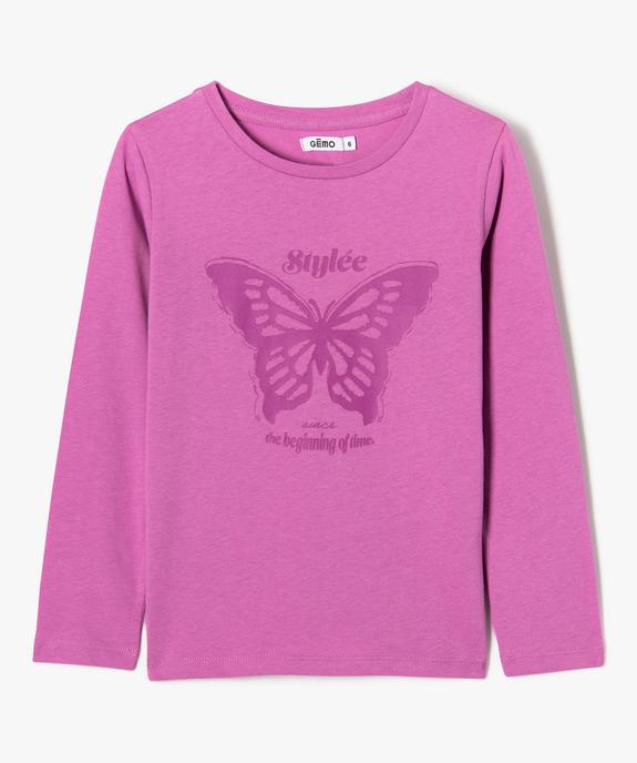 Tee-shirt à manches longues avec inscription fille vue1 - PREMIER PRIX BY GEMO - GEMO