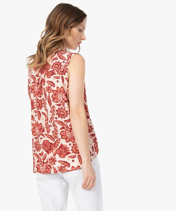 Chemise sans manches imprimée avec nœud dans le bas femme vue3 - GEMO 4G FEMME - GEMO