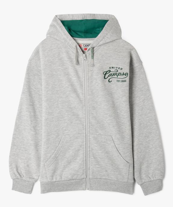 Sweat zippé à capuche avec inscription brodée dos fille - Camps United vue2 - CAMPS GEMO FOR GOOD - GEMO