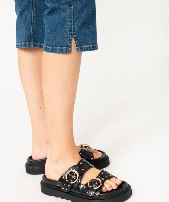 Pantacourt femme en toile denim extensible vue5 - GEMO 4G FEMME - GEMO