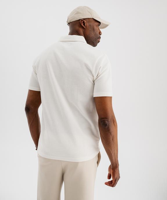 Polo manches courtes en maille nid d’abeille homme vue4 - GEMO 4G HOMME - GEMO
