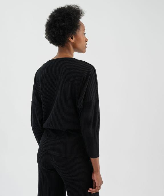 Haut de pyjama en maille côtelée femme vue8 - GEMO 4G FEMME - GEMO