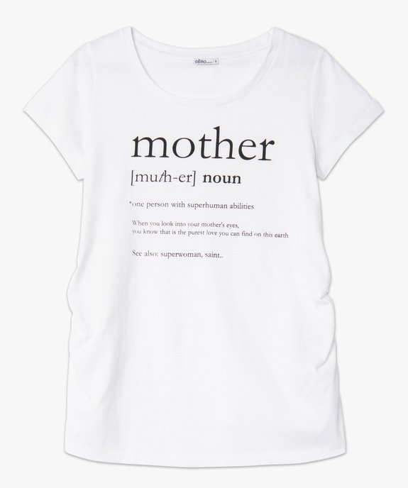 Tee-shirt de grossesse avec inscription XXL vue4 - GEMO (MATER) - GEMO