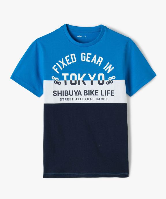 Tee-shirt graphique tricolore garçon vue1 - GEMO (JUNIOR) - GEMO