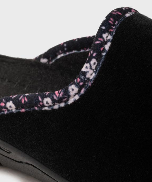 Chaussons mules en velours avec biais à motifs fleuris femme vue6 - G'FLEX - GEMO