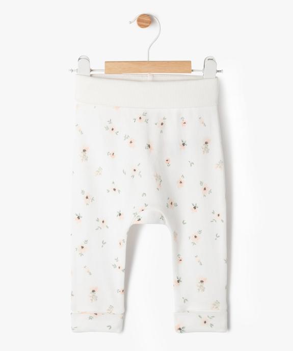 Pantalon en maille évolutif bébé fille blanc vue1 - GEMO 4G BEBE - GEMO
