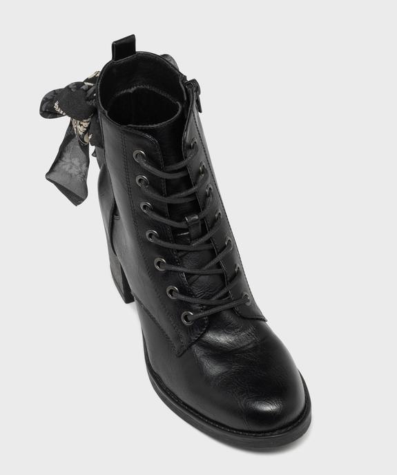 Bottines à talon avec foulard en voile fleuri femme vue5 - EMILIA ROSA G4G - GEMO
