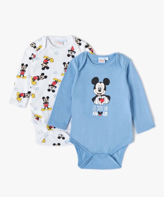 Bodies bébé manches longues avec motifs Mickey (lot de 2) - Disney vue1 - DISNEY DTR - GEMO