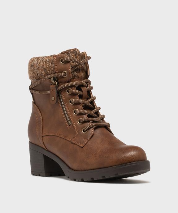Boots femme à talon et fourrées avec col chaussette vue9 - GEMO(URBAIN) - GEMO