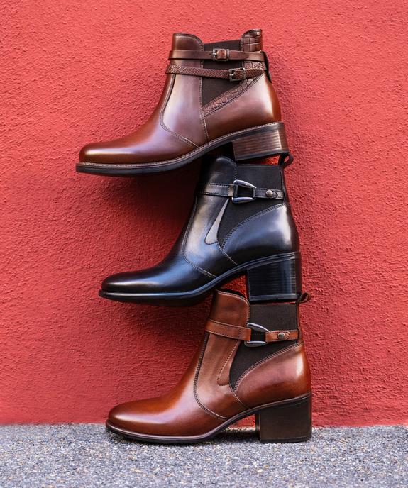 Bottines femme dessus en cuir avec détails fantaisie et à zip - Tanéo vue12 - TANEO GEMO FOR GOOD - GEMO