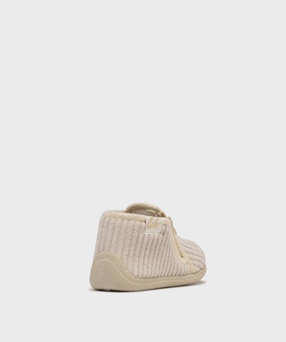 Chaussons montants zippés en velours côtelée fille - LuluCastagnette vue4 - LULU CASTAGNETT - GEMO