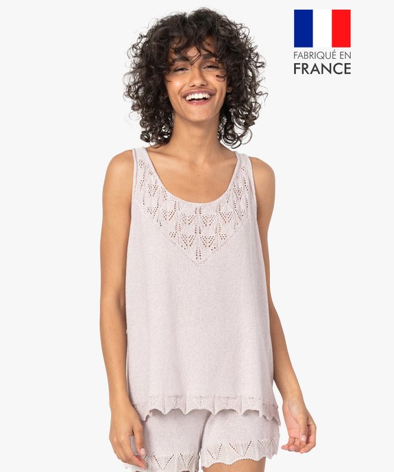Débardeur femme pailleté en maille 3D innovante vue1 - GEMO 4G FEMME - GEMO