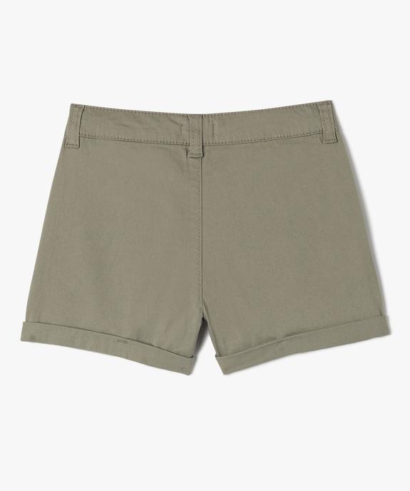 Short large en toile de coton fille vue3 - GEMO 4G FILLE - GEMO