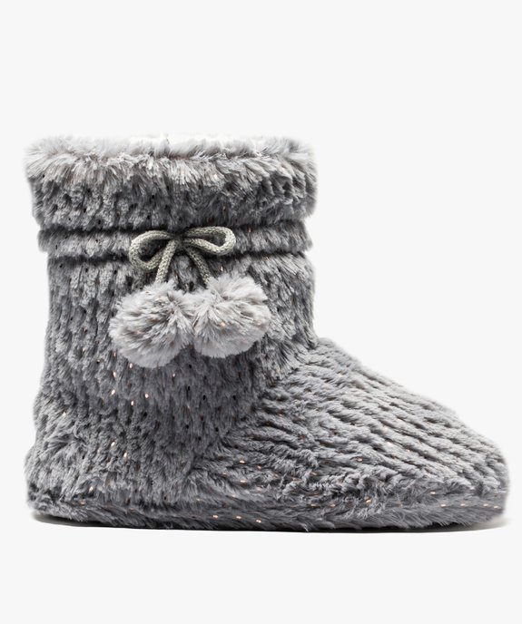 Chaussons femme boots en matière douce parsemée de paillettes vue1 - GEMO(HOMWR FEM) - GEMO