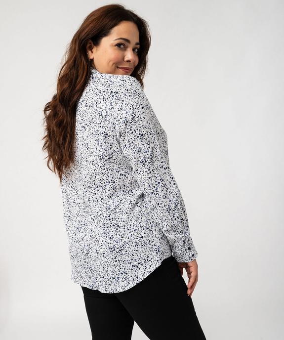Chemise manches longues imprimée en maille gaufrée femme grande taille vue3 - GEMO (G TAILLE) - GEMO