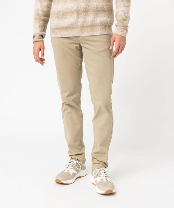 Pantalon slim stretch 5 poches homme vue1 - GEMO 4G HOMME - GEMO