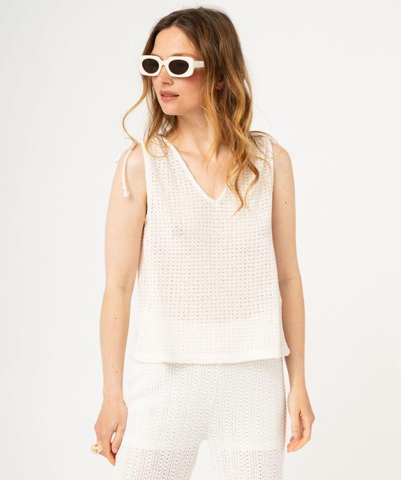 Débardeur en maille ajourée femme vue2 - GEMO(FEMME PAP) - GEMO