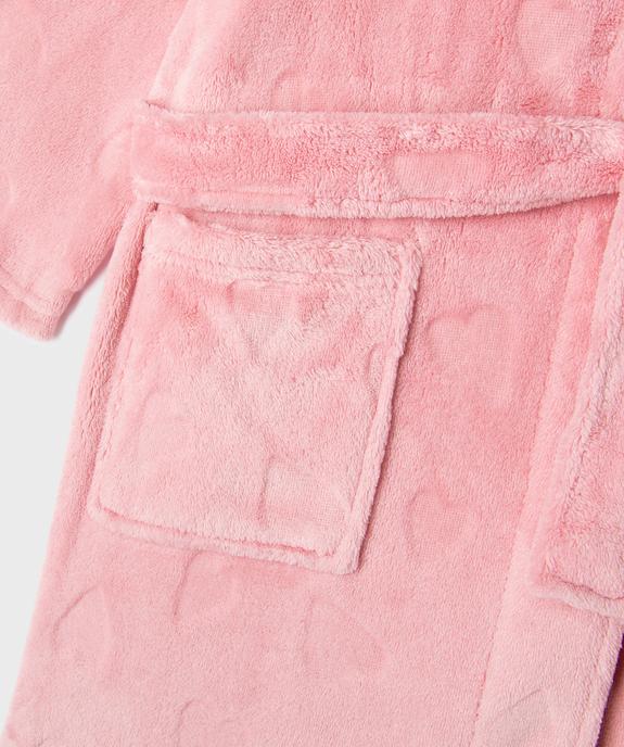 Robe de chambre à capuche en maille douillette fille vue2 - GEMO (ENFANT) - GEMO