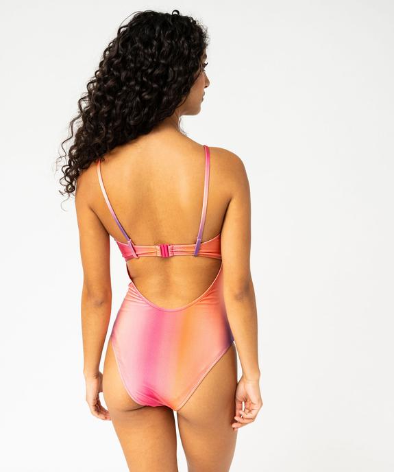 Maillot de bain 1 pièce bandeau forme bandeau femme vue3 - GEMO 4G FEMME - GEMO