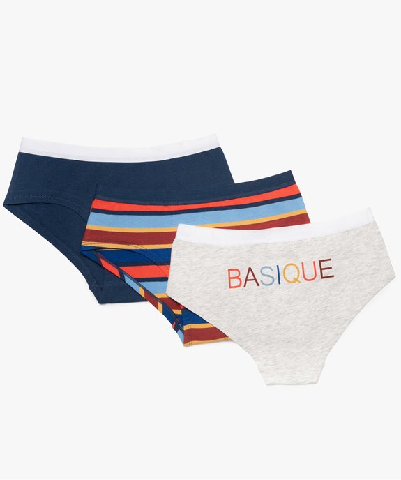 Shorty fille en coton imprimé avec taille élastiquée (lot de 3) vue1 - GEMO (JUNIOR) - GEMO