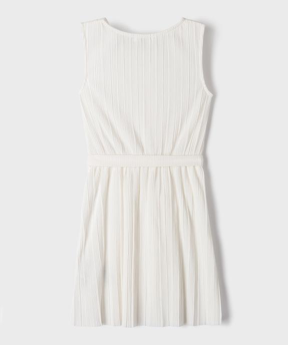 Robe courte sans manches plissée à ceinture fille vue4 - GEMO 4G FILLE - GEMO