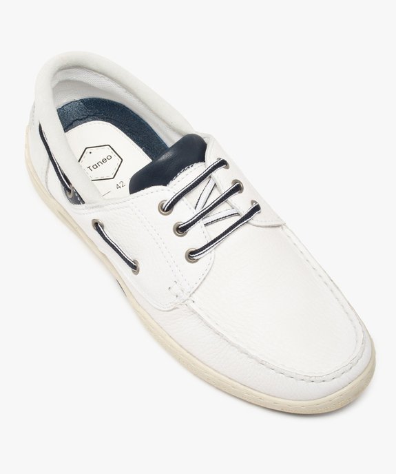 Chaussures bateau homme confort dessus cuir - Tanéo vue5 - TANEO - GEMO