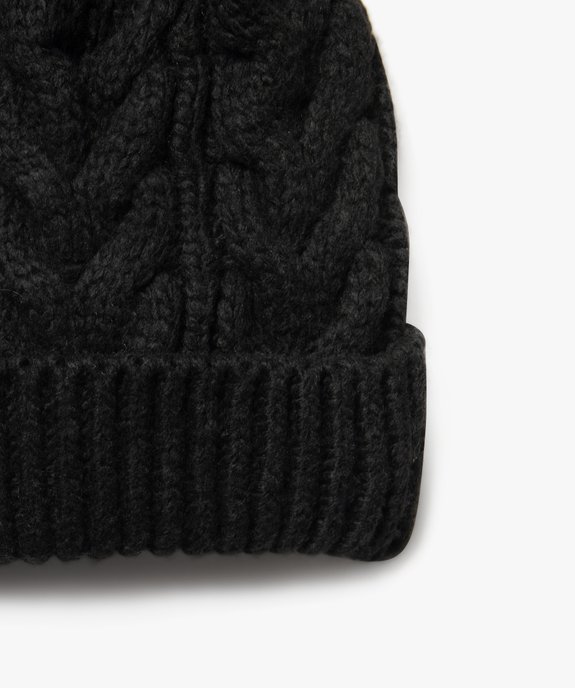 Bonnet en maille torsadée femme vue2 - GEMO 4G FEMME - GEMO