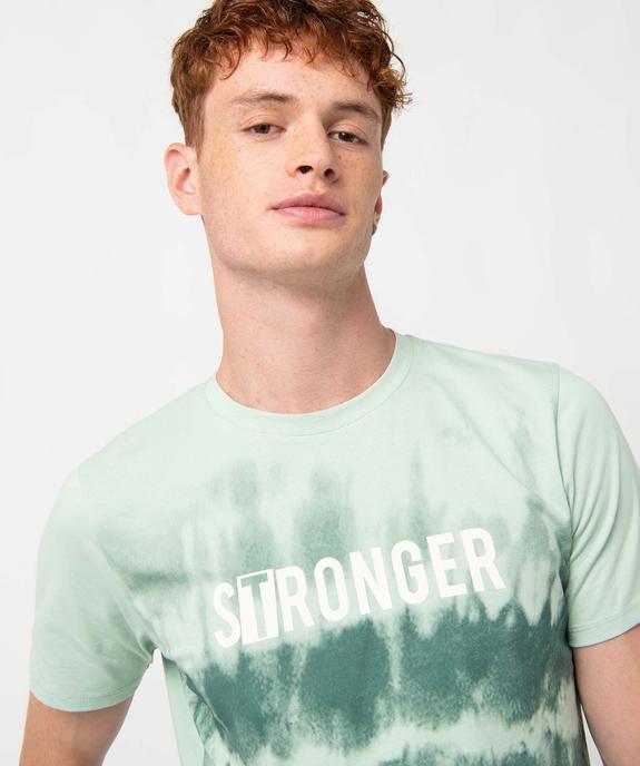 Tee-shirt homme effet tie and dye avec inscription vue2 - GEMO (HOMME) - GEMO
