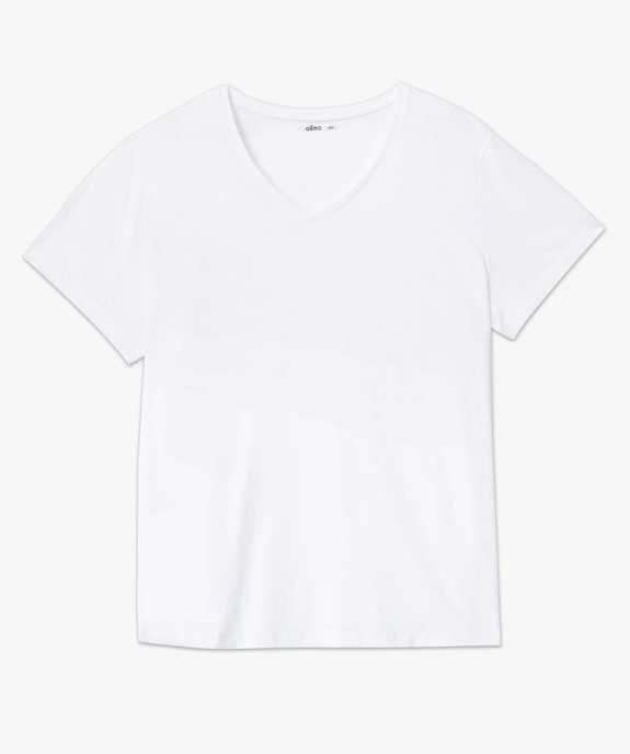 Tee-shirt manches courte à col V femme grande taille vue4 - GEMO (G TAILLE) - GEMO