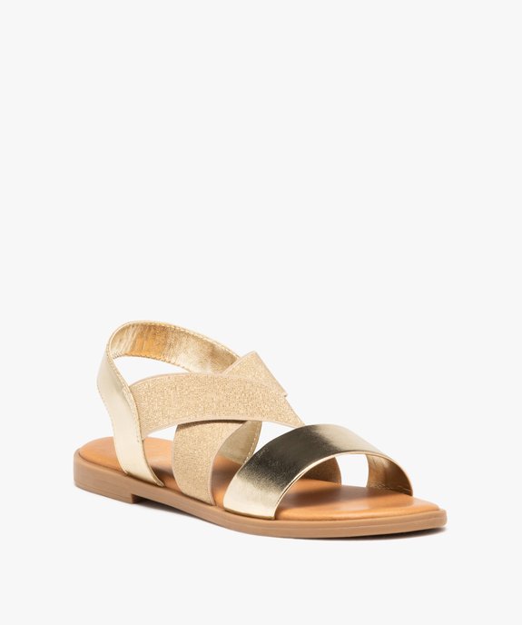 Sandales femme à talon plat et brides élastiques unies  vue3 - VALENTINA BALDA - GEMO