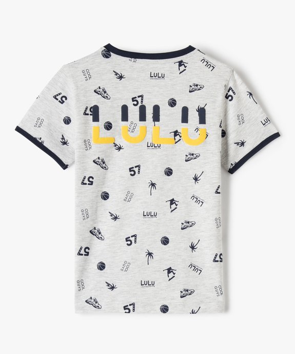 Tee-shirt garçon à manches courtes et micro motifs - LuluCastagnette vue3 - LULUCASTAGNETTE - GEMO