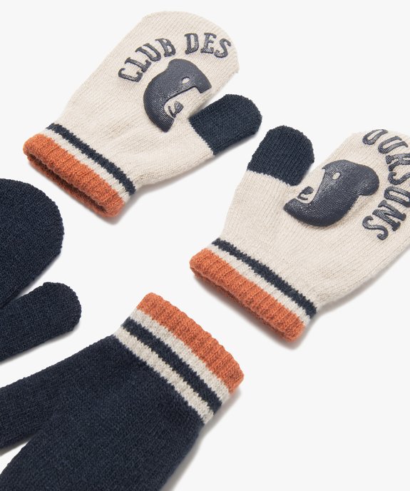 Moufles bébé garçon multicolores (lot de 2) vue2 - GEMO(BEBE DEBT) - GEMO