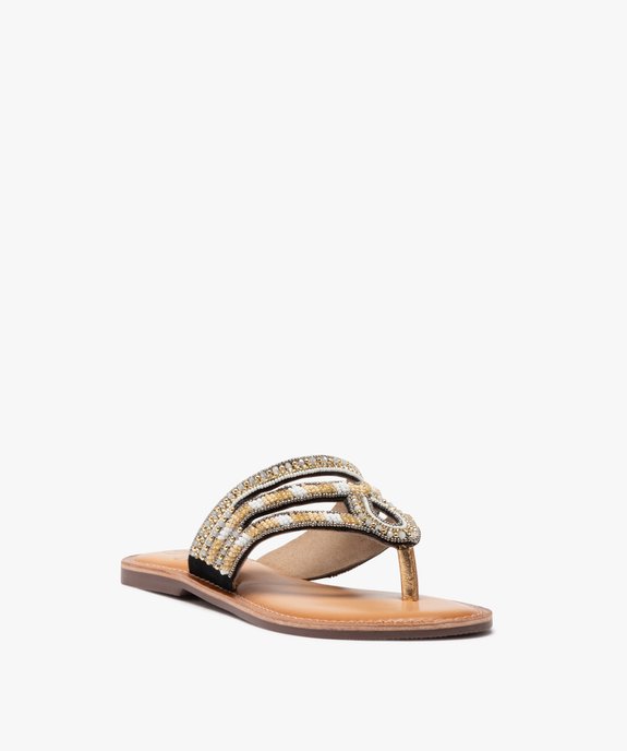 Tongs avec dessus en perles femme vue2 - GEMO (CASUAL) - GEMO