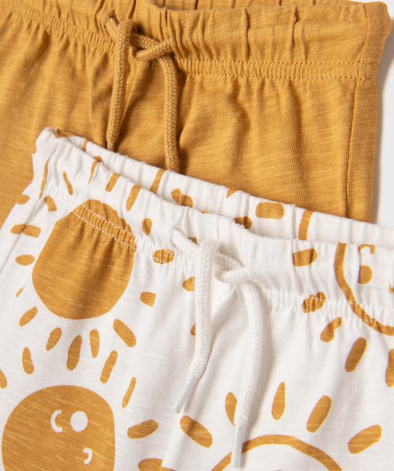 Short en coton avec taille ajustable bébé garçon (lot de 2) vue2 - GEMO(BB COUCHE) - GEMO