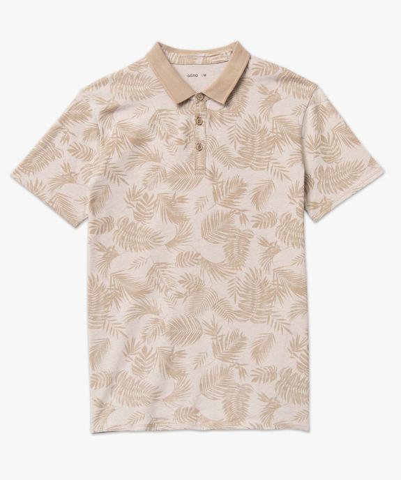 Polo homme à manches courtes et imprimé feuillages vue6 - GEMO (HOMME) - GEMO