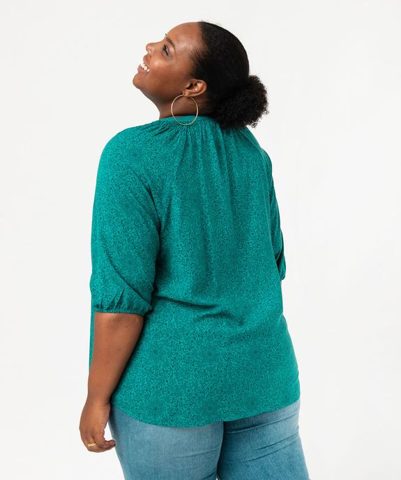 Blouse imprimée à manches 3/4 femme grande taille vue3 - GEMO 4G GT - GEMO