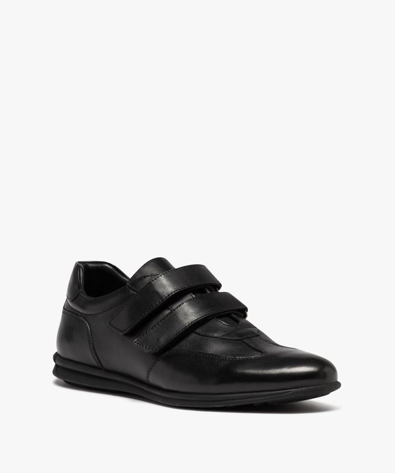 Derbies homme dessus en cuir uni à double scratch vue3 - GEMO (CONFORT) - GEMO