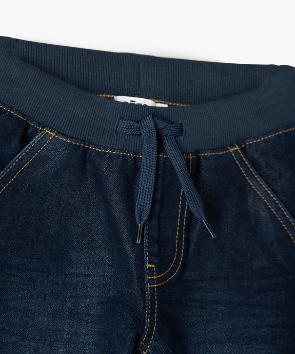 Jean coupe Regular avec ceinture en bord-côte garçon vue3 - GEMO 4G GARCON - GEMO