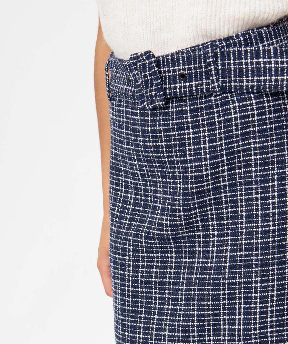 Jupe femme aspect tweed avec large ceinture à boucle vue5 - GEMO(FEMME PAP) - GEMO