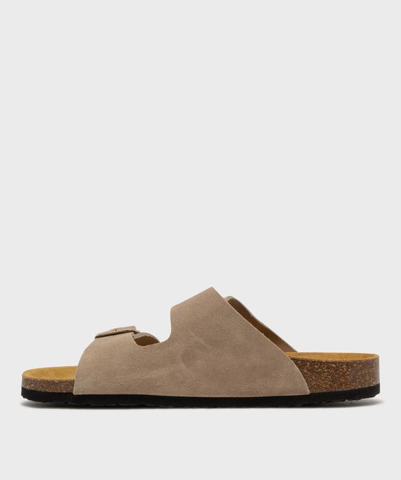 Sandales mules en cuir à semelle anatomique femme - Tanéo vue4 - TANEO - GEMO