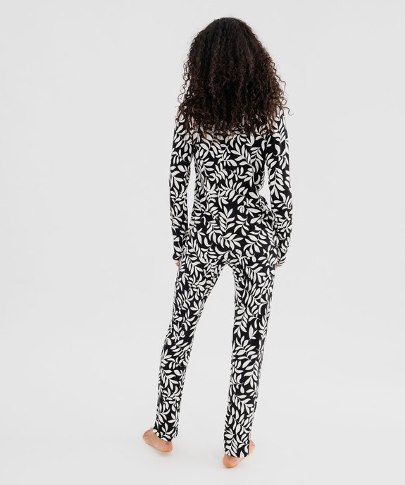 Pyjama deux pièces en viscose femme : chemise et pantalon vue3 - GEMO 4G FEMME - GEMO