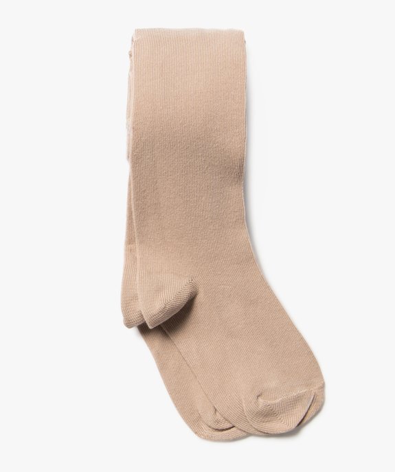 Collants chauds uni en coton fille vue1 - GEMO 4G FILLE - GEMO